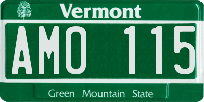 VT license plate AMO115