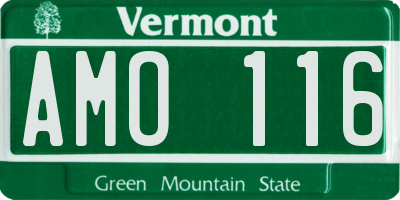 VT license plate AMO116