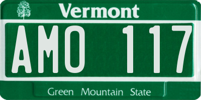VT license plate AMO117