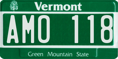 VT license plate AMO118