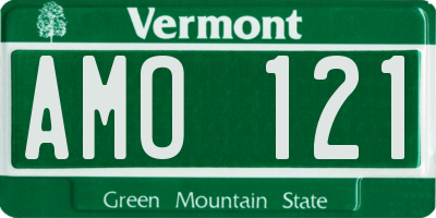 VT license plate AMO121