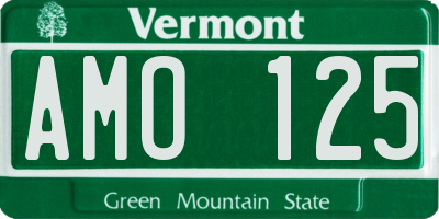 VT license plate AMO125