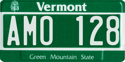 VT license plate AMO128