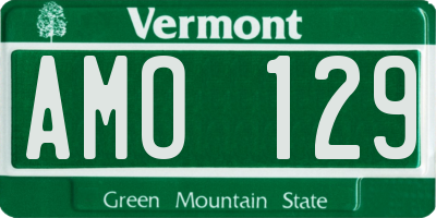 VT license plate AMO129