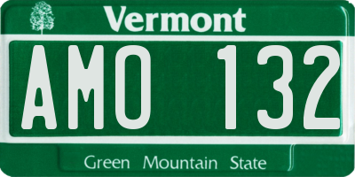 VT license plate AMO132