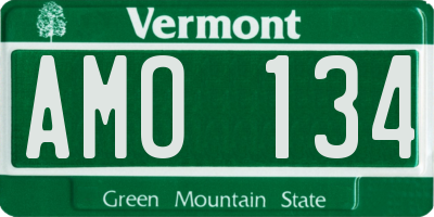 VT license plate AMO134