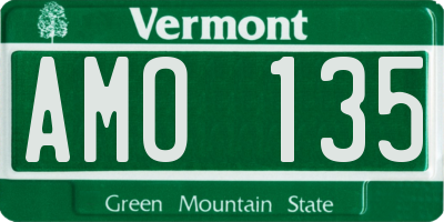 VT license plate AMO135