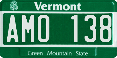 VT license plate AMO138