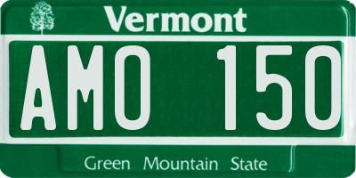VT license plate AMO150