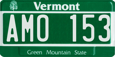 VT license plate AMO153