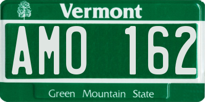 VT license plate AMO162
