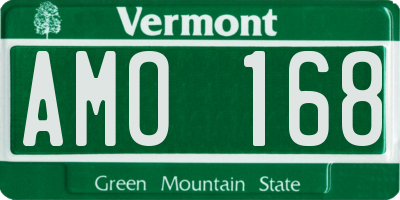 VT license plate AMO168