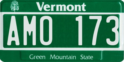 VT license plate AMO173