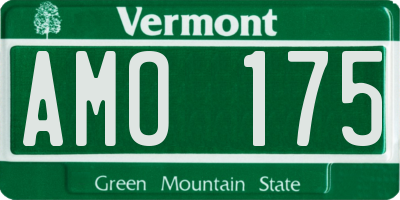 VT license plate AMO175