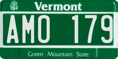 VT license plate AMO179