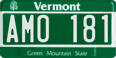 VT license plate AMO181