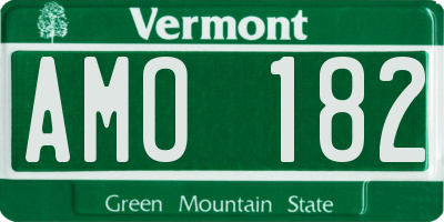 VT license plate AMO182
