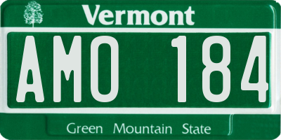 VT license plate AMO184