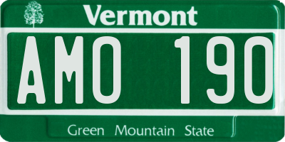 VT license plate AMO190
