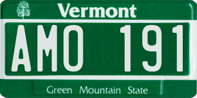 VT license plate AMO191