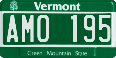 VT license plate AMO195