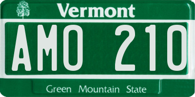 VT license plate AMO210