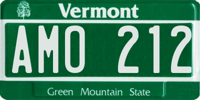 VT license plate AMO212