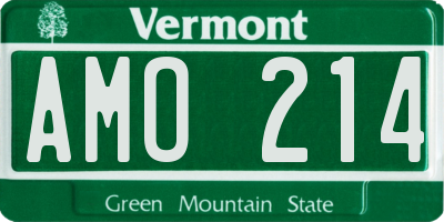 VT license plate AMO214