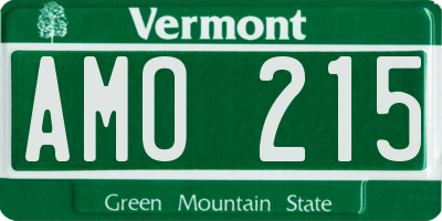 VT license plate AMO215