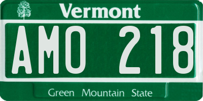 VT license plate AMO218