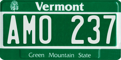 VT license plate AMO237