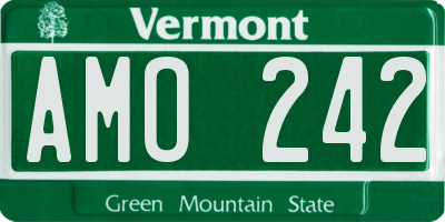 VT license plate AMO242