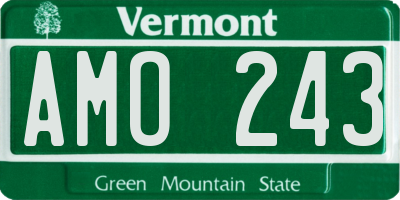 VT license plate AMO243