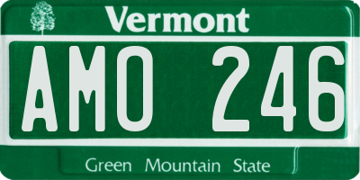 VT license plate AMO246