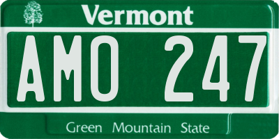 VT license plate AMO247