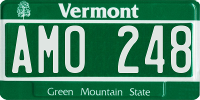 VT license plate AMO248