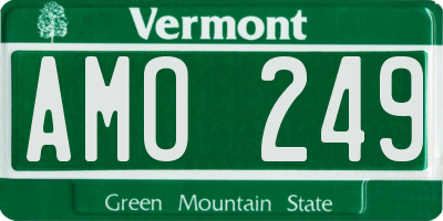 VT license plate AMO249