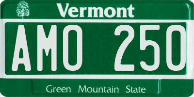 VT license plate AMO250