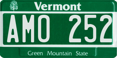VT license plate AMO252