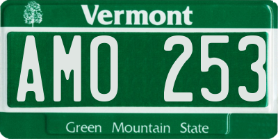VT license plate AMO253