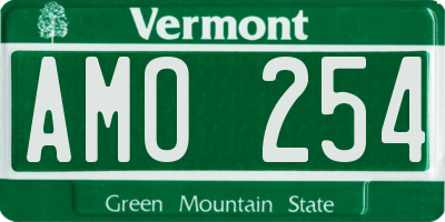 VT license plate AMO254