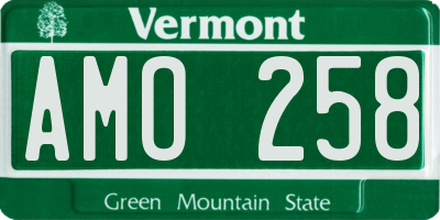 VT license plate AMO258
