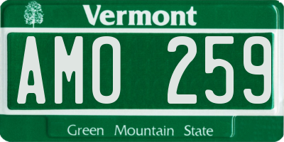 VT license plate AMO259