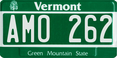 VT license plate AMO262