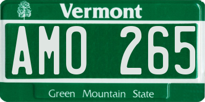 VT license plate AMO265