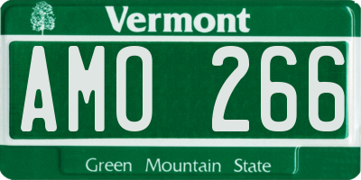 VT license plate AMO266