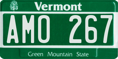 VT license plate AMO267