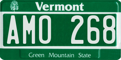 VT license plate AMO268
