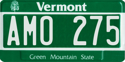 VT license plate AMO275
