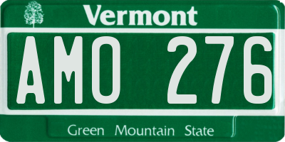 VT license plate AMO276